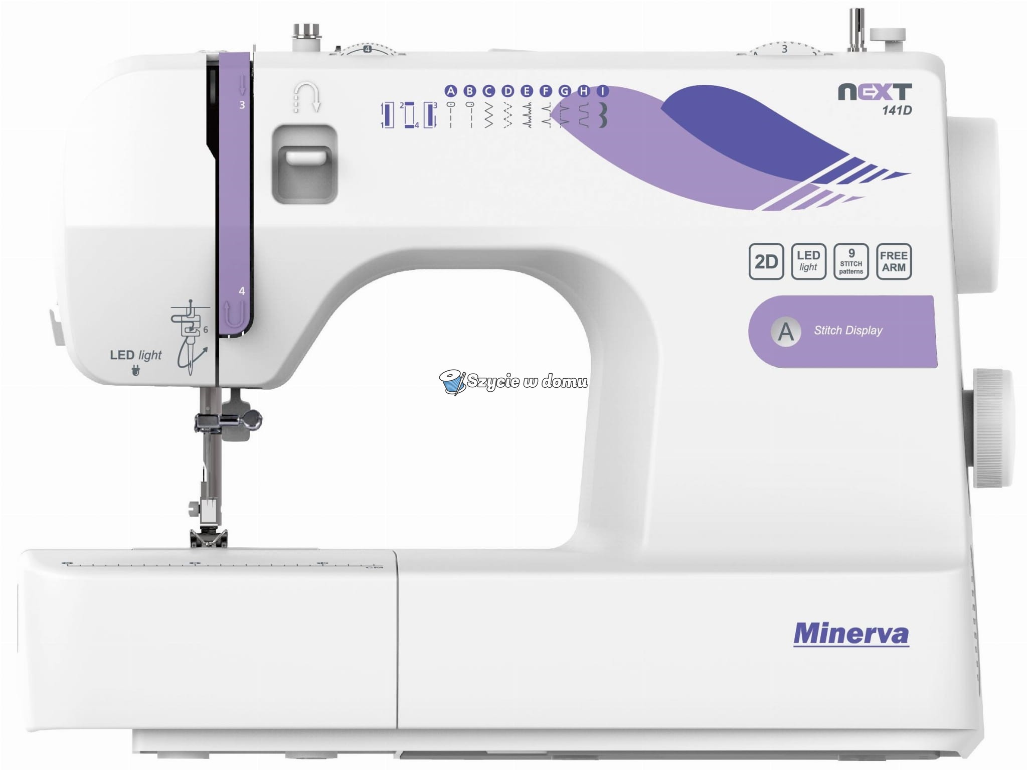 Maszyna do szycia mechaniczna domowa Minerva Next 141D II - 9 ściegów 850 rpm