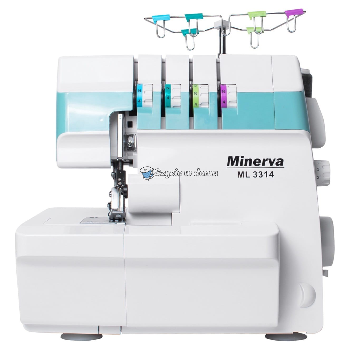 Owerlok 4-nitkowy domowy Minerva ML3314 wolne ramię 13 ściegów, LED, 850 wkłuć/min