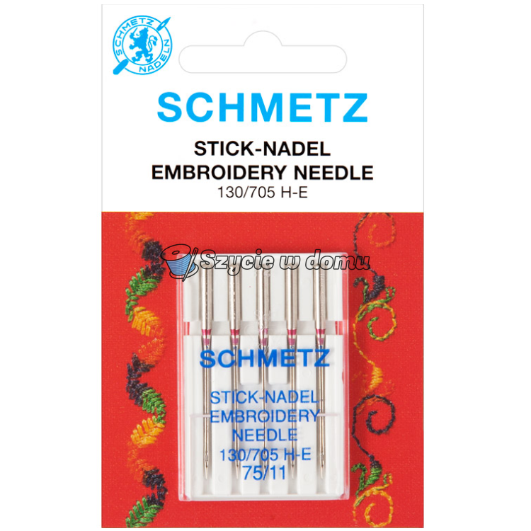 Igły półpłaskie Schmetz 130/705 do haftowania 5x75