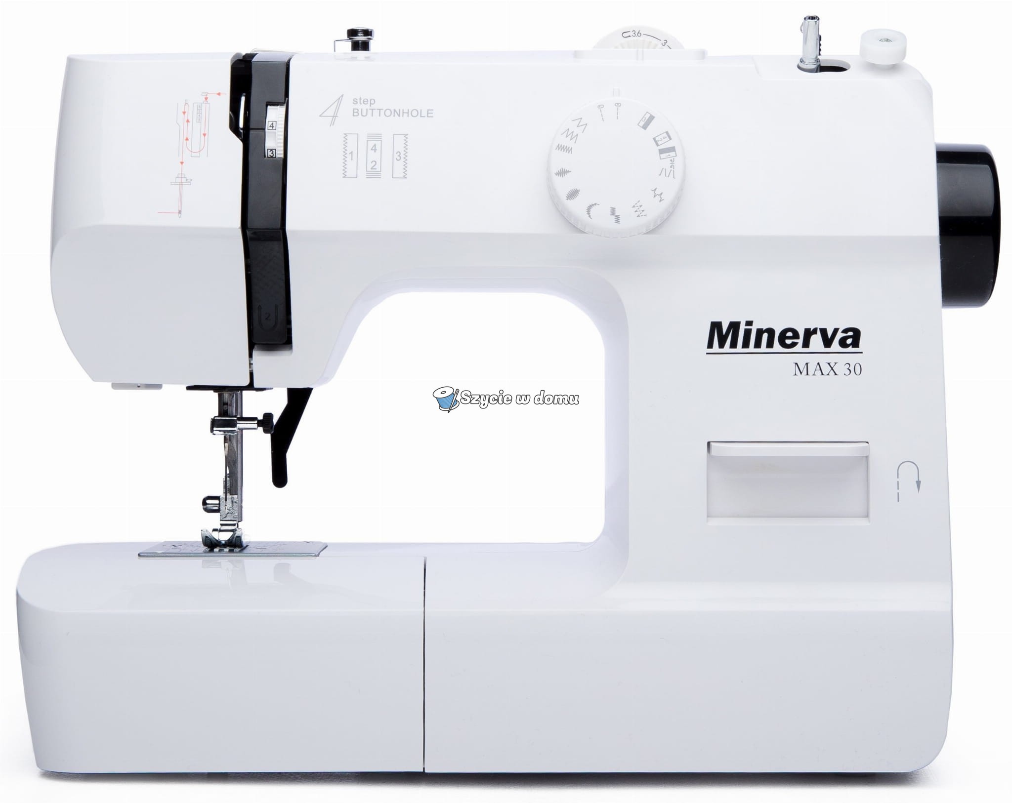 Maszyna do szycia mechaniczna dla początkujących Minerva MAX 30 metalowa, 13 ściegów