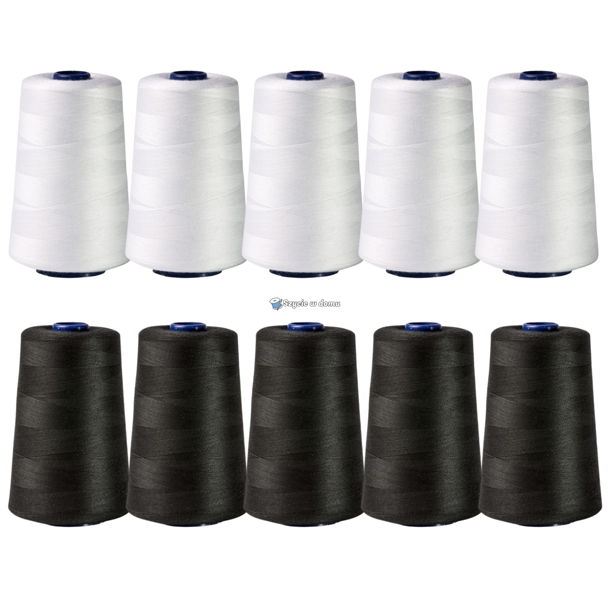 Nici do maszyny do szycia 5 x Czarne i 5 x Białe - 118g - 5000m 