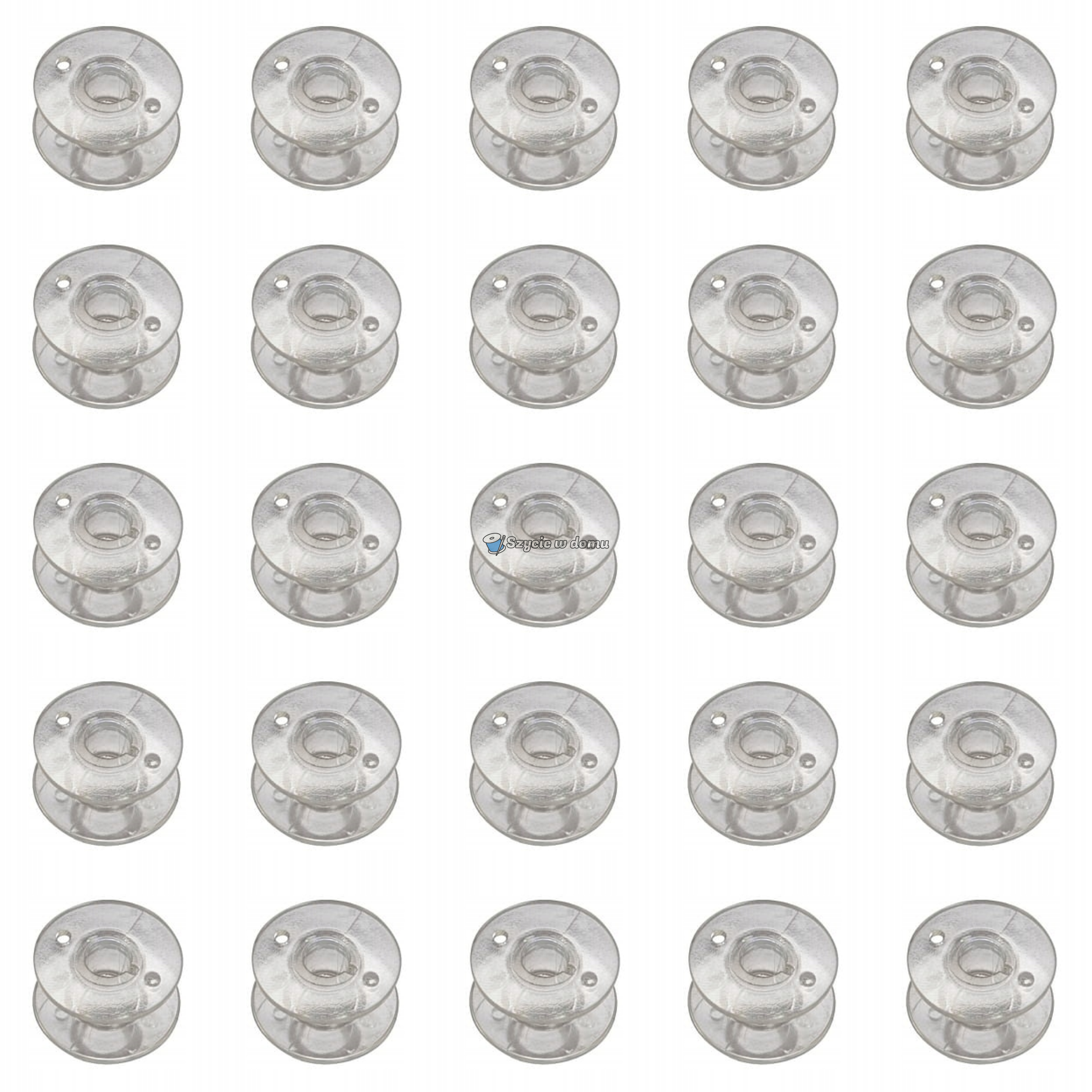 Zestaw 25 szpulek plastikowych soczewkowych do bębenka do maszyn kl. 800