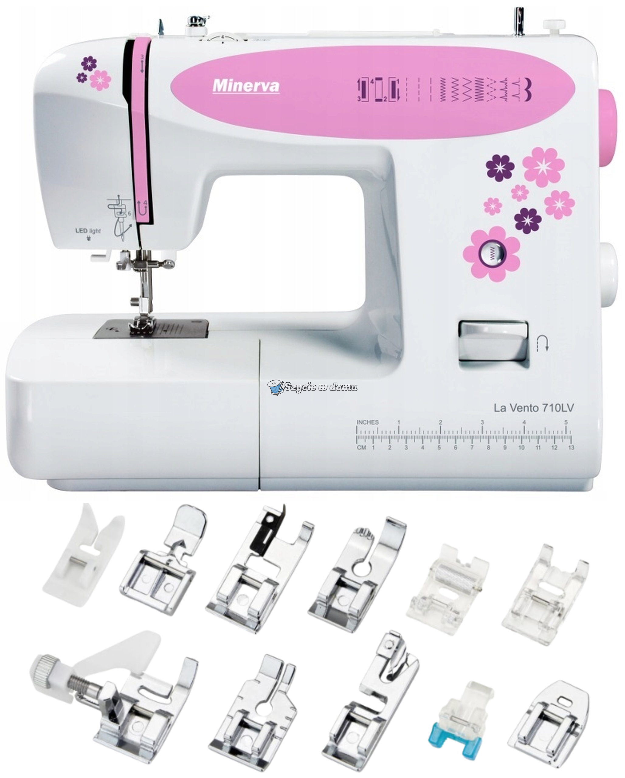Maszyna do szycia Minerva La Vento 710lv domowa mechaniczna 14 ściegów + GRATISY