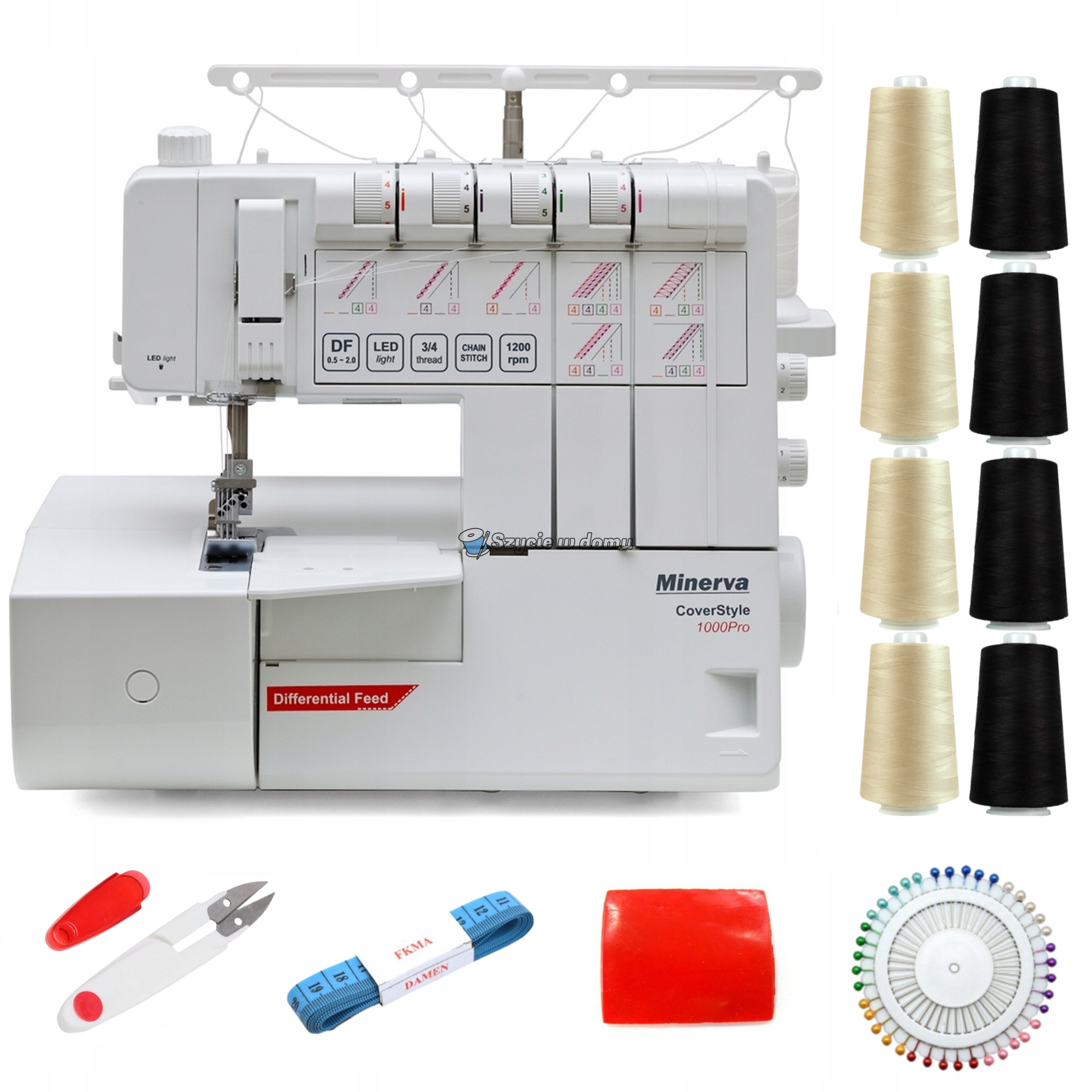 Maszyna do szycia Minerva CS1000PRO cover renderka + GRATIS