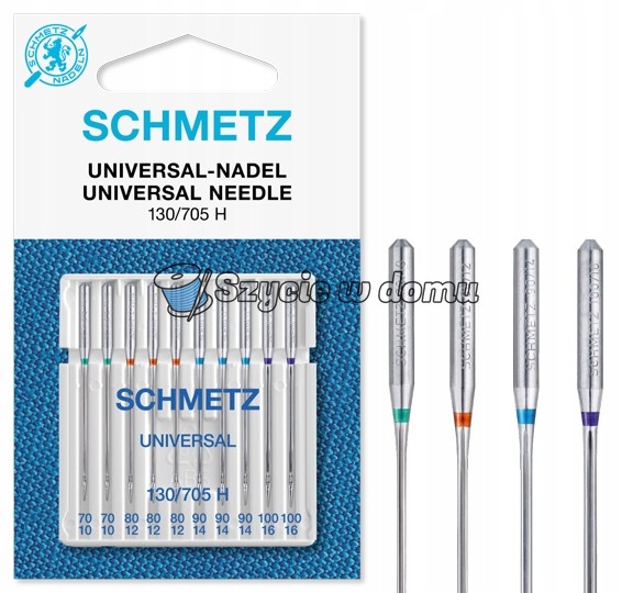 Igły uniwersalne Schmetz 130/705H 70-100 MIX10