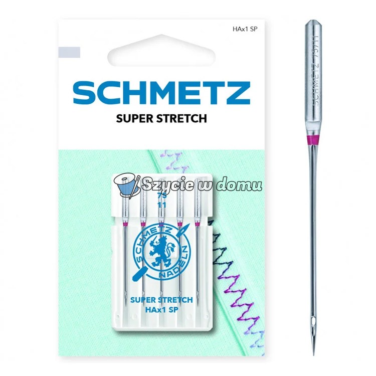 Igły SCHMETZ HAX1 SP VDS STRETCH do owerloków domowych 5szt. 5x75