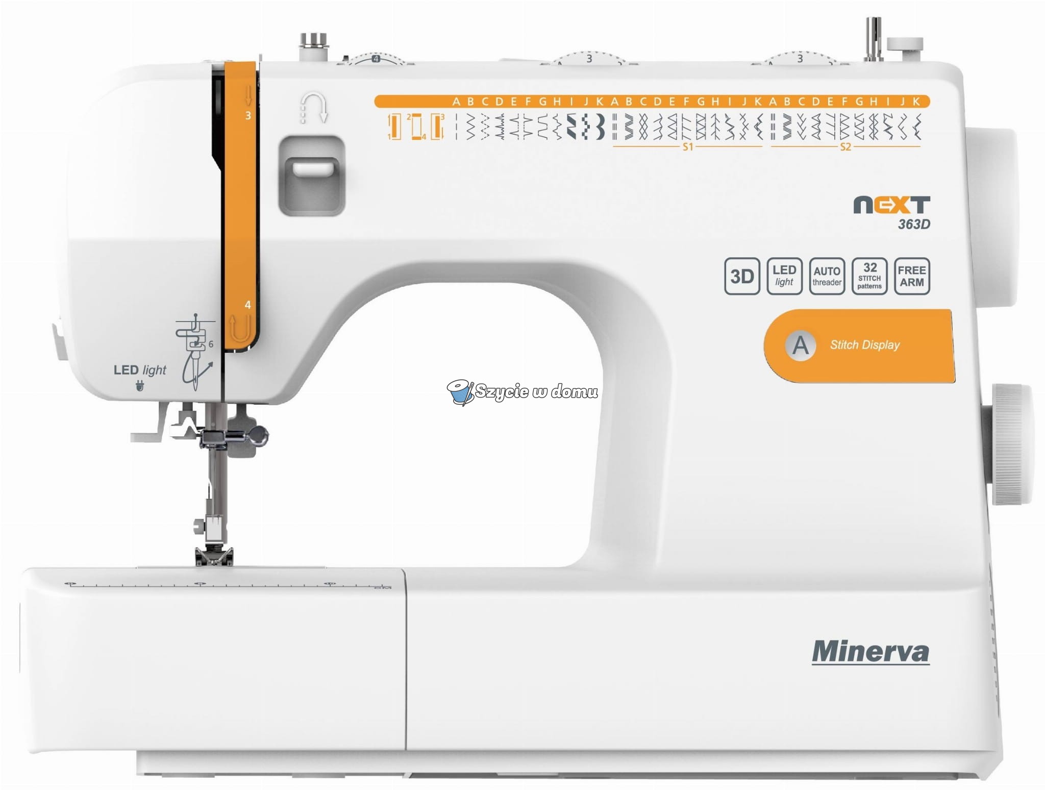 Maszyna do szycia mechaniczna domowa Minerva Next 363D II - 36 ściegów