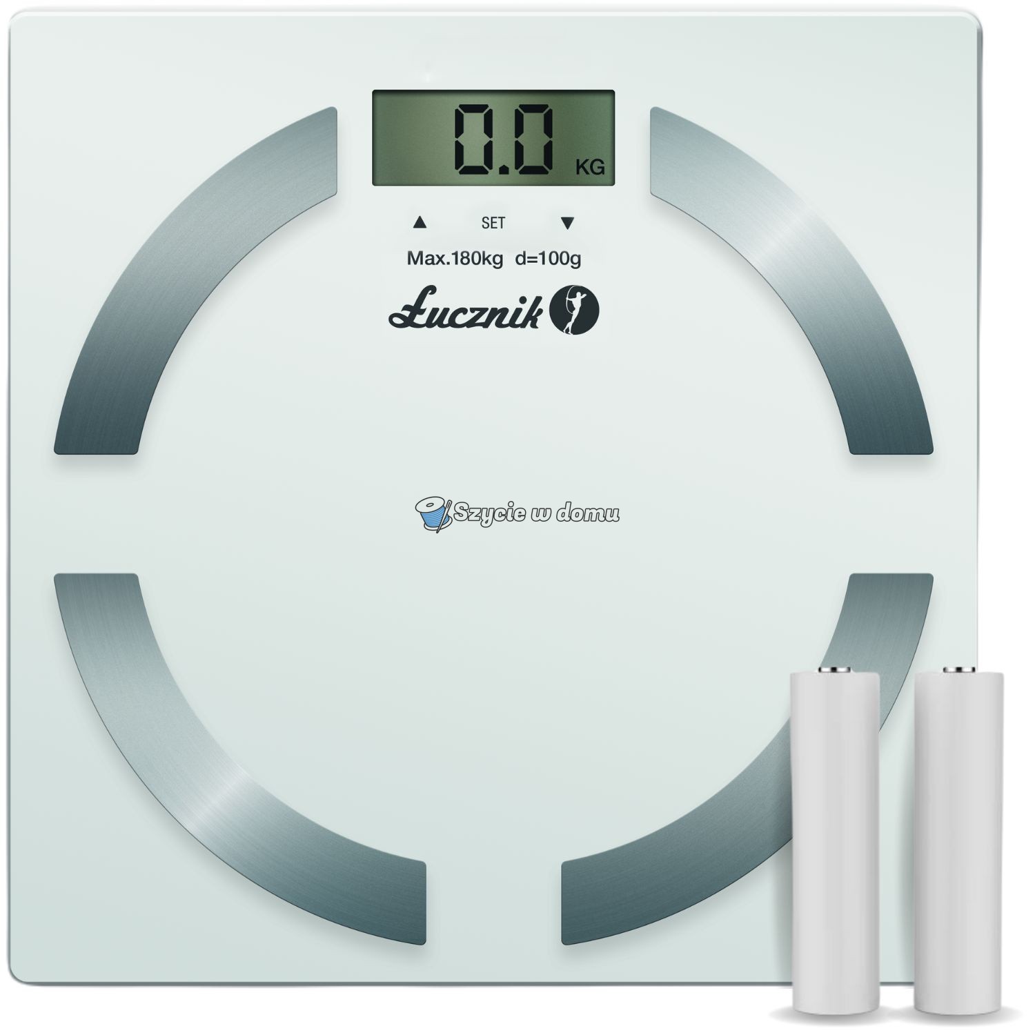 Elektroniczna wielofunkcyjna waga łazienkowa biała Łucznik BS-11A