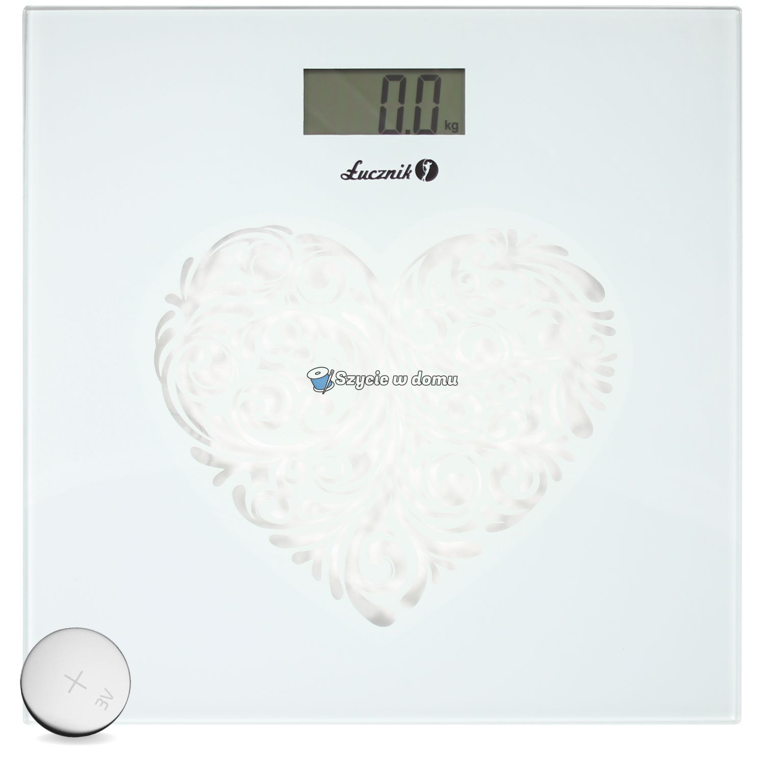 Waga łazienkowa elektroniczna Łucznik BS-973 W1 Białe Serce