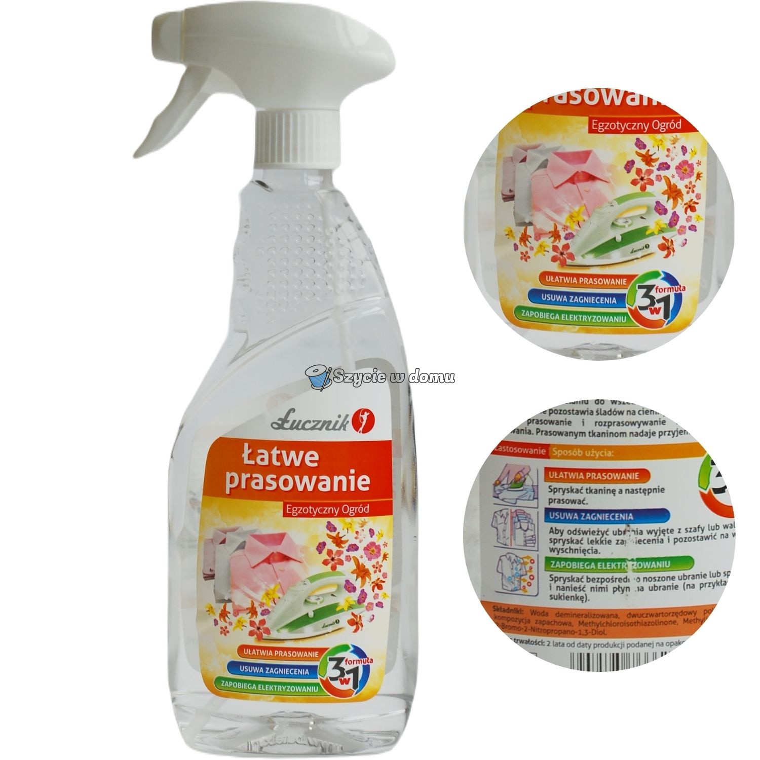 Żelazko w sprayu Łucznik płyn do prasowania egzotyczny ogród 500 ml