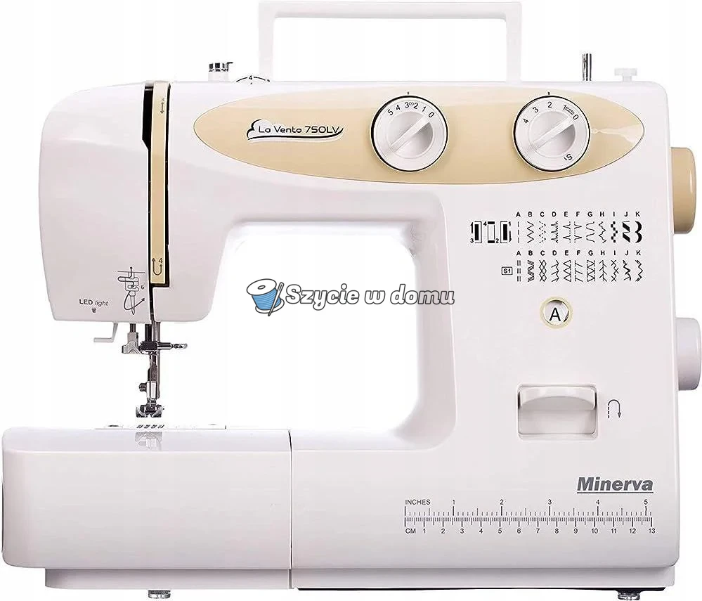 Maszyna do szycia mechaniczna Minerva La Vento 750LV domowa 850 rpm 23 ściegi 60 W
