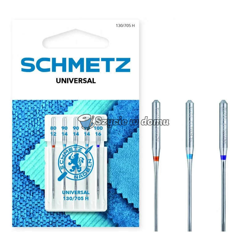 Igły do maszyny do szycia uniwersalne Schmetz Universal 130/705H zestaw 5 sztuk 80-100