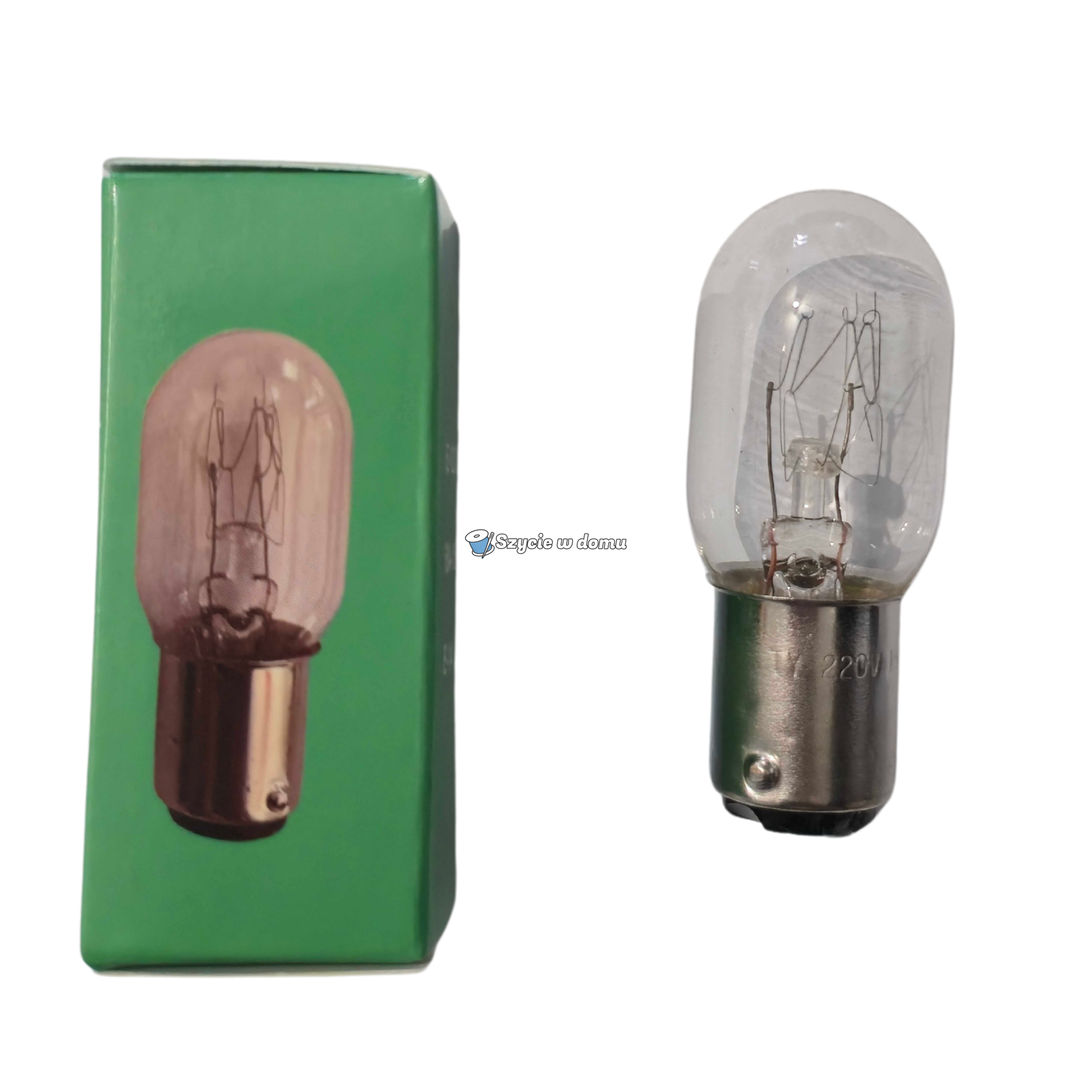 Żarówka do maszyny do szycia BA15D 240V 15W/20W wciskana