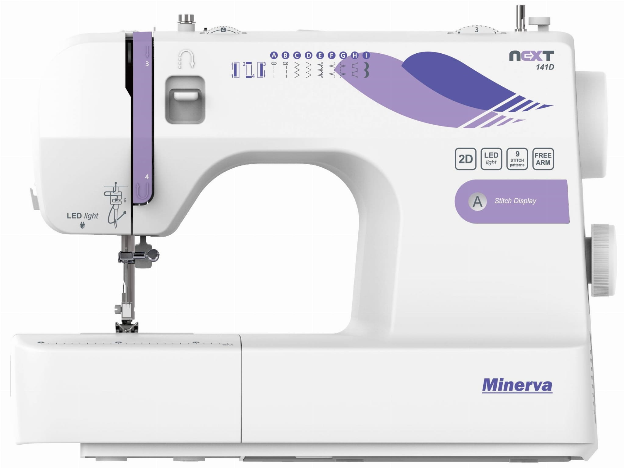 Maszyna do szycia mechaniczna domowa Minerva Next 141D II - 9 ściegów 850 rpm