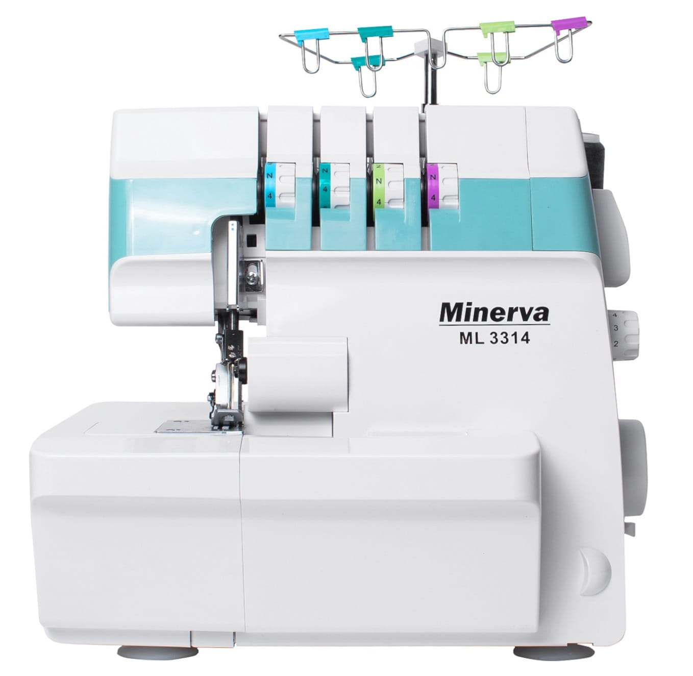 Owerlok 4-nitkowy domowy Minerva ML3314 wolne ramię 13 ściegów, LED, 850 wkłuć/min