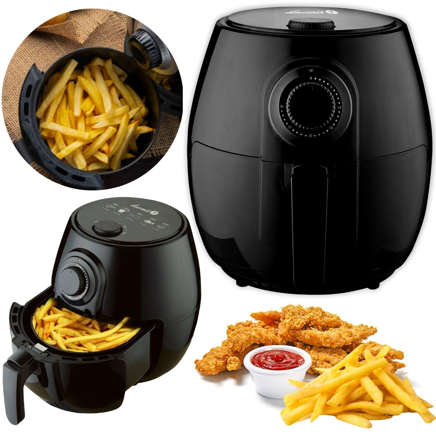 Air Fryer beztłuszczowy multiopiekacz frytkownica Łucznik AF-2017