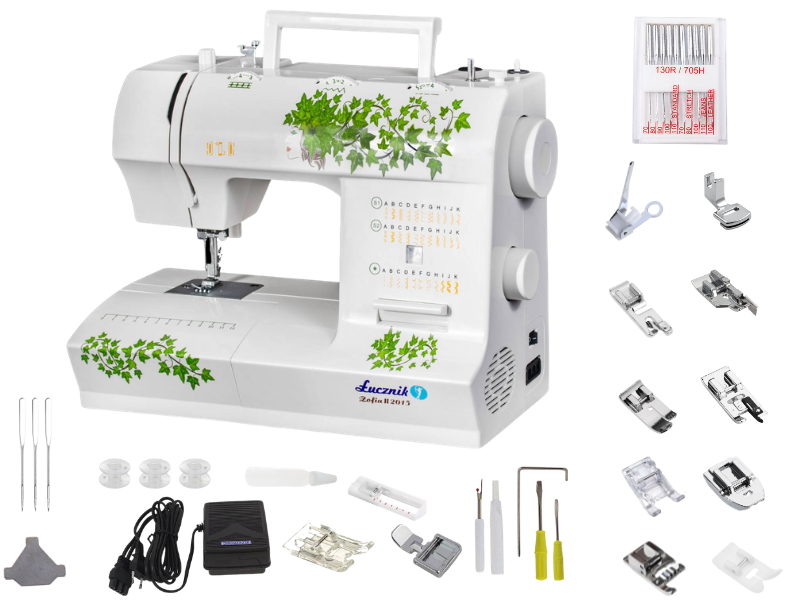 Maszyna do szycia Łucznik Zofia II 2015 z regulacją ściegów + igły i stopki