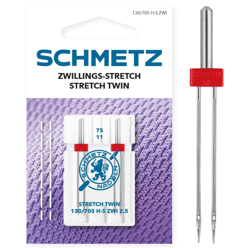Igły podwójne do stretchu Schmetz 130/705 H-S ZWI 2.5 rozmiar 75 2szt