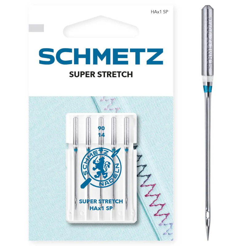 Igły do szycia Schmetz Super Stretch HAx1 SP 90/14 do dzianin, jersey i elastanu – 5 sztuk