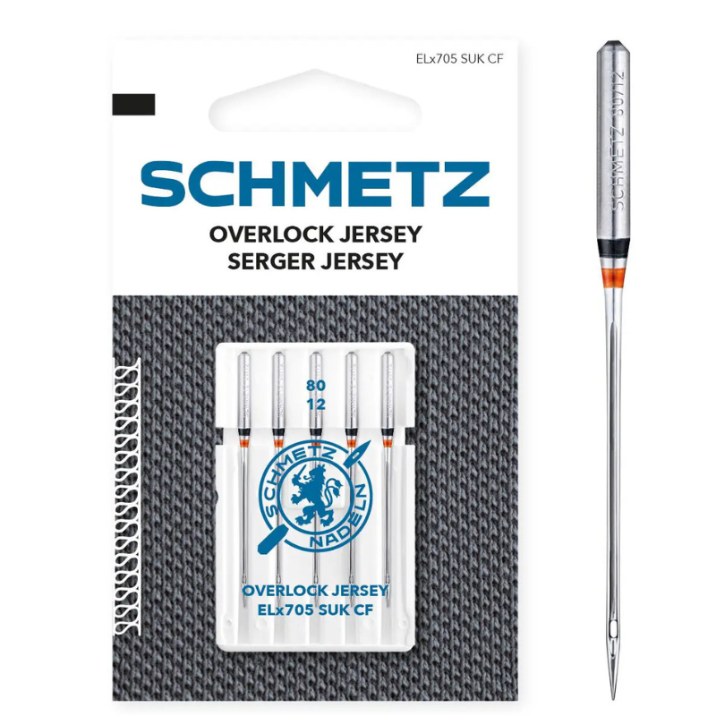 Igły do szycia na owerloku Schmetz Overlock Jersey ELx705 SUK CF 80/12 - 5 szt